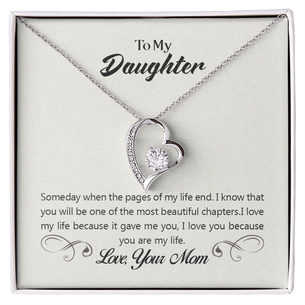 To My Daughter Most Beautiful Chapter Forever Necklace w Message Card-Express Your Love Gifts