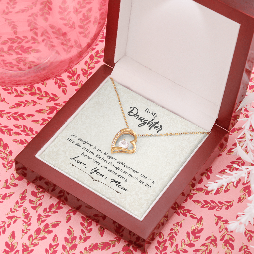 To My Daughter My Biggest Achievement Forever Necklace w Message Card-Express Your Love Gifts