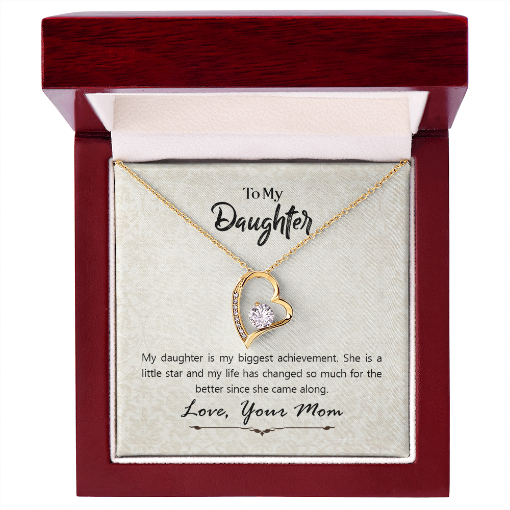 To My Daughter My Biggest Achievement Forever Necklace w Message Card-Express Your Love Gifts