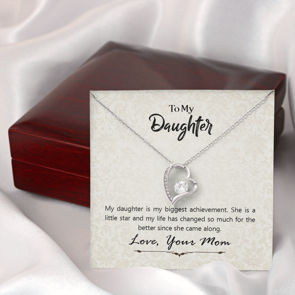 To My Daughter My Biggest Achievement Forever Necklace w Message Card-Express Your Love Gifts