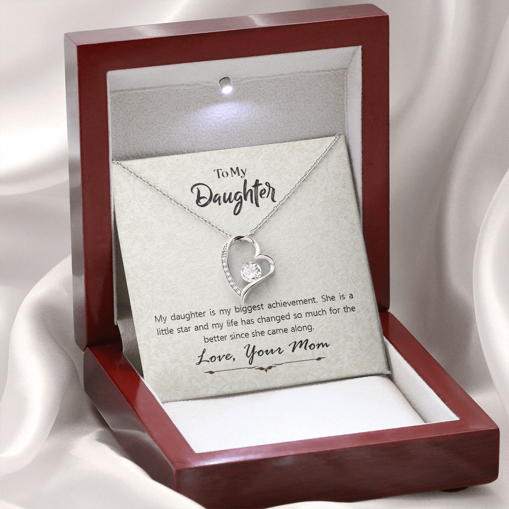 To My Daughter My Biggest Achievement Forever Necklace w Message Card-Express Your Love Gifts