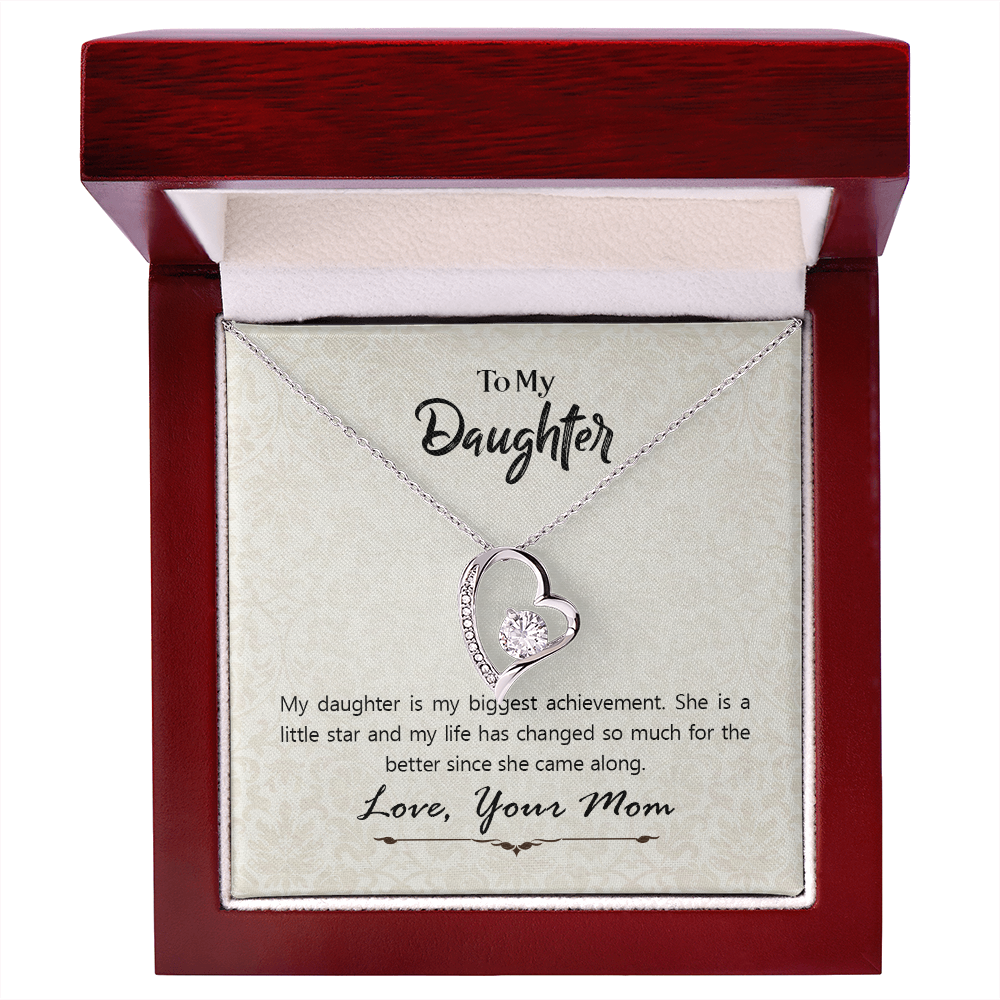 To My Daughter My Biggest Achievement Forever Necklace w Message Card-Express Your Love Gifts