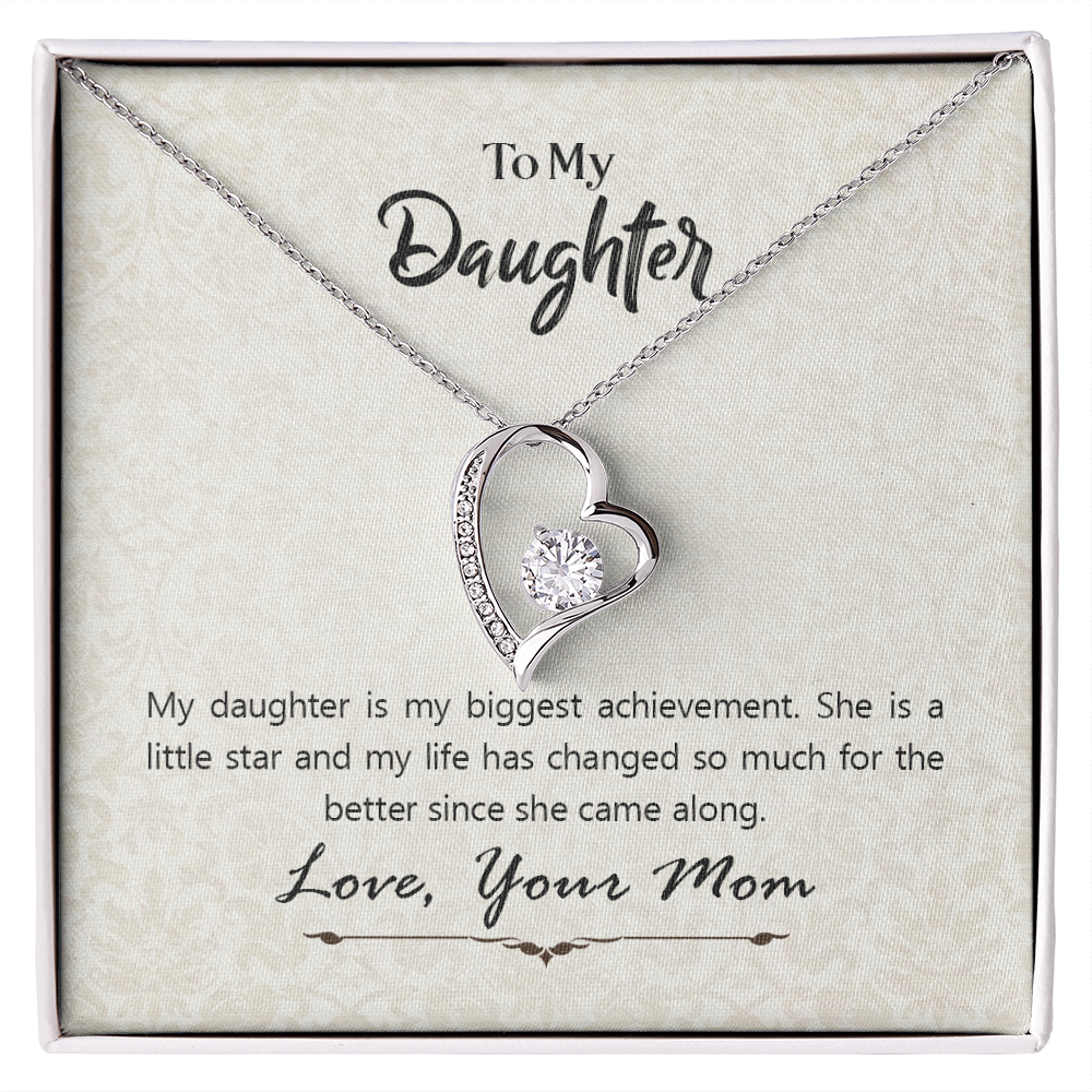 To My Daughter My Biggest Achievement Forever Necklace w Message Card-Express Your Love Gifts