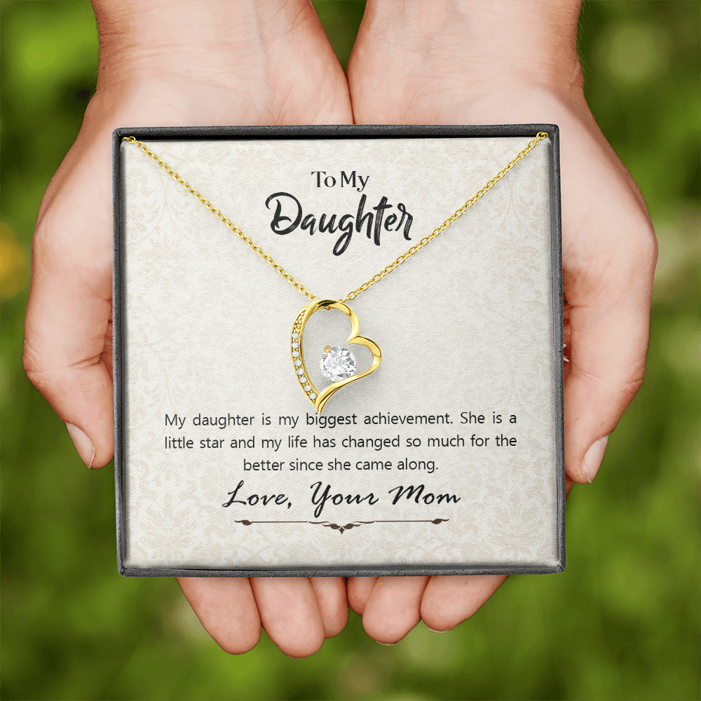 To My Daughter My Biggest Achievement Forever Necklace w Message Card-Express Your Love Gifts