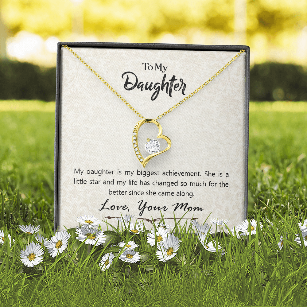 To My Daughter My Biggest Achievement Forever Necklace w Message Card-Express Your Love Gifts