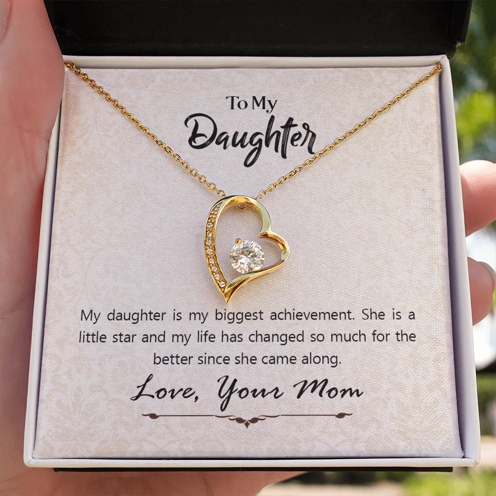 To My Daughter My Biggest Achievement Forever Necklace w Message Card-Express Your Love Gifts