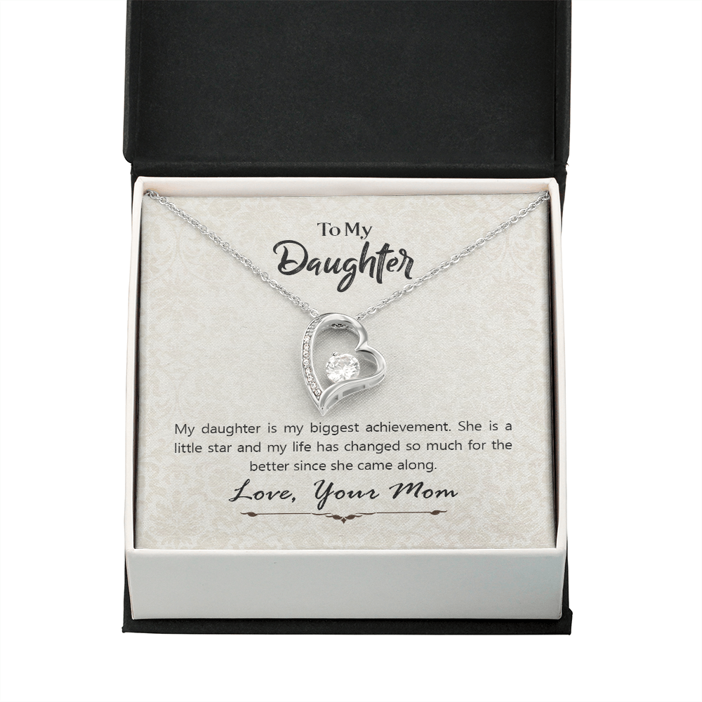 To My Daughter My Biggest Achievement Forever Necklace w Message Card-Express Your Love Gifts