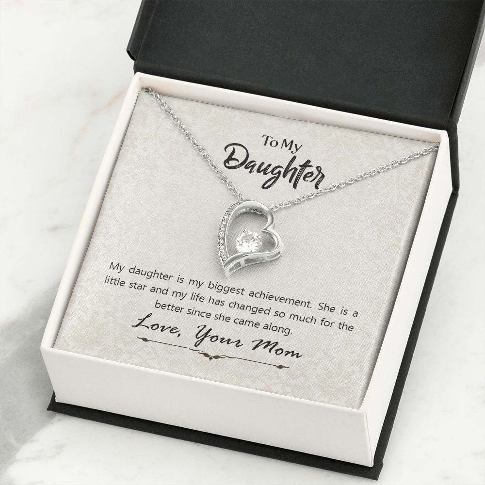 To My Daughter My Biggest Achievement Forever Necklace w Message Card-Express Your Love Gifts