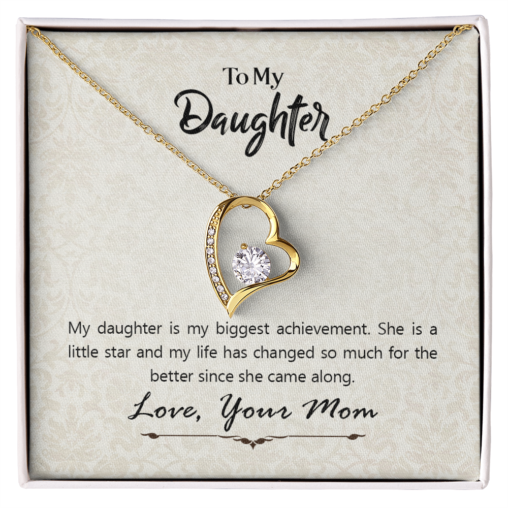 To My Daughter My Biggest Achievement Forever Necklace w Message Card-Express Your Love Gifts