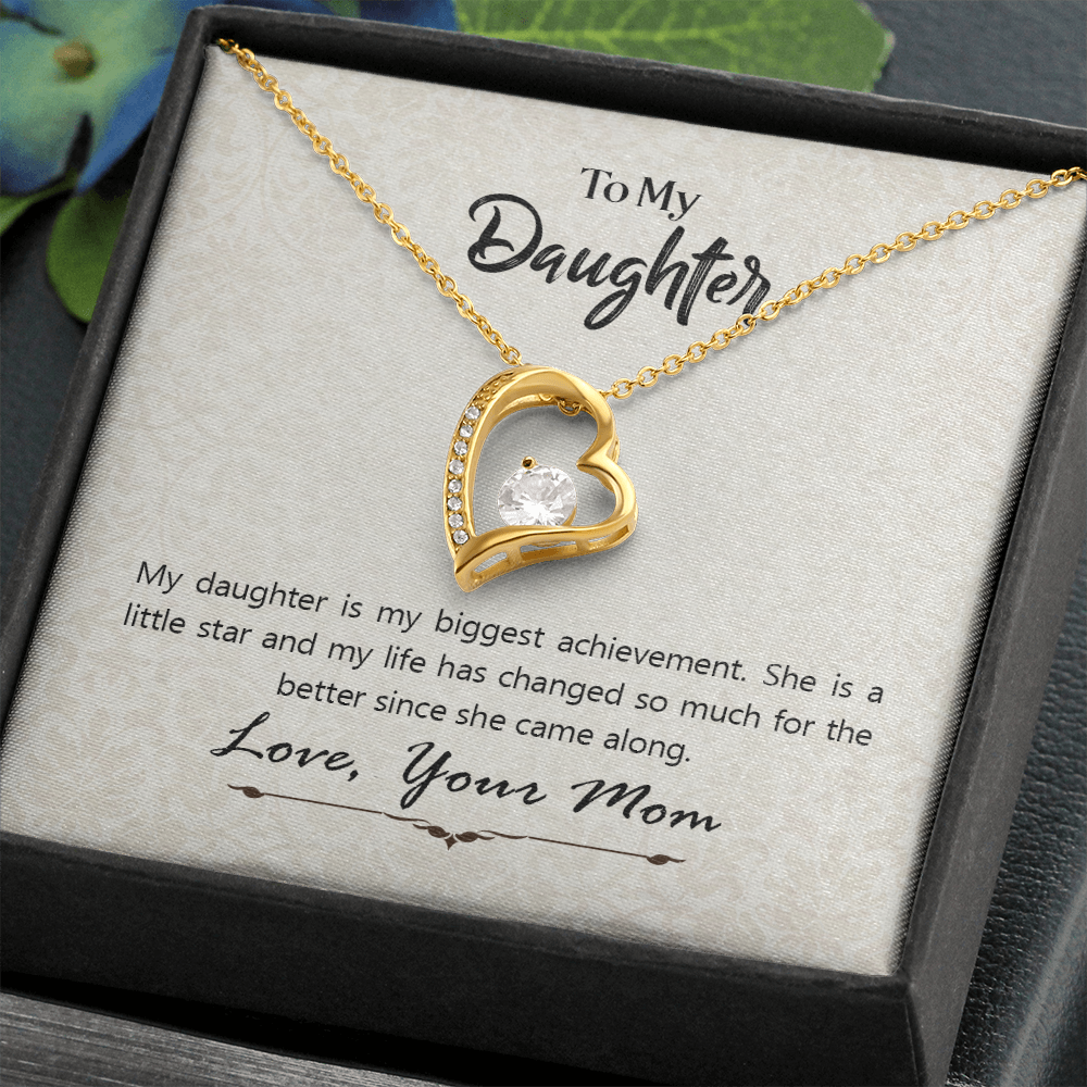 To My Daughter My Biggest Achievement Forever Necklace w Message Card-Express Your Love Gifts