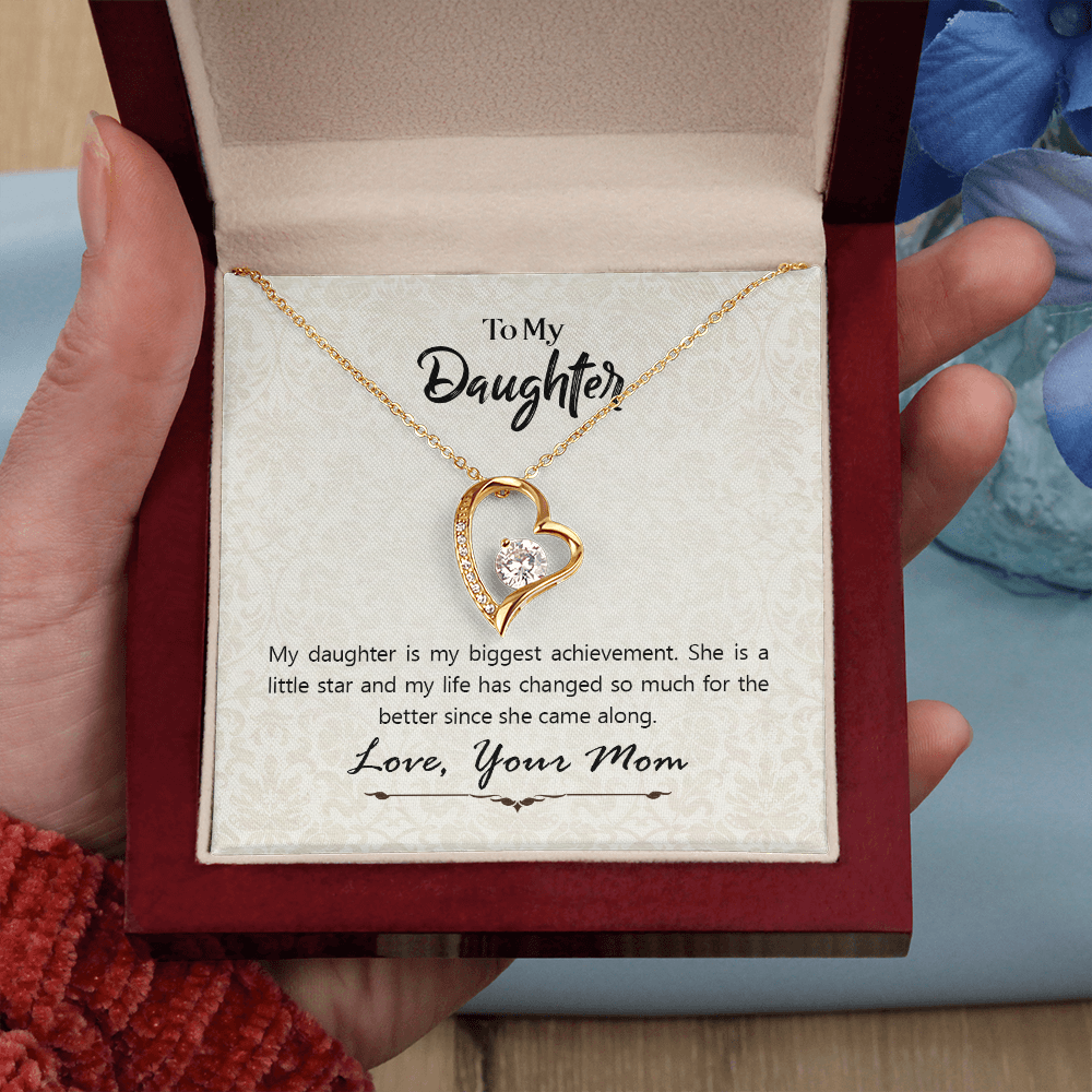 To My Daughter My Biggest Achievement Forever Necklace w Message Card-Express Your Love Gifts