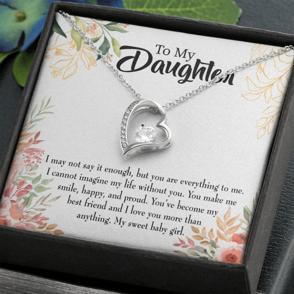 To My Daughter My Sweet Baby Girl Forever Necklace w Message Card-Express Your Love Gifts