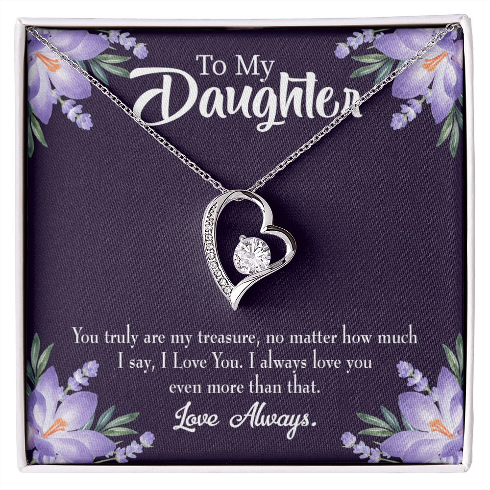 To My Daughter My Treasure Forever Necklace w Message Card-Express Your Love Gifts