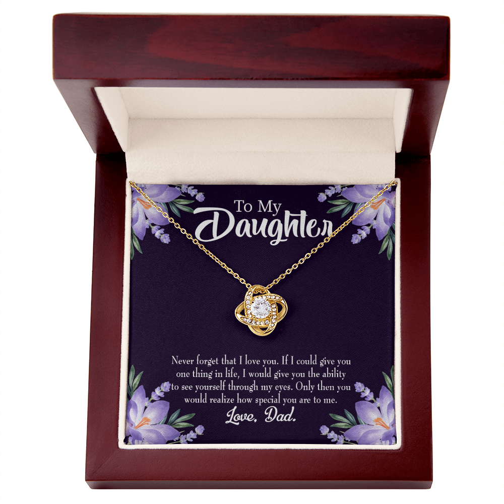 To My Daughter Never Forget From Dad Dark Infinity Knot Necklace Message Card-Express Your Love Gifts