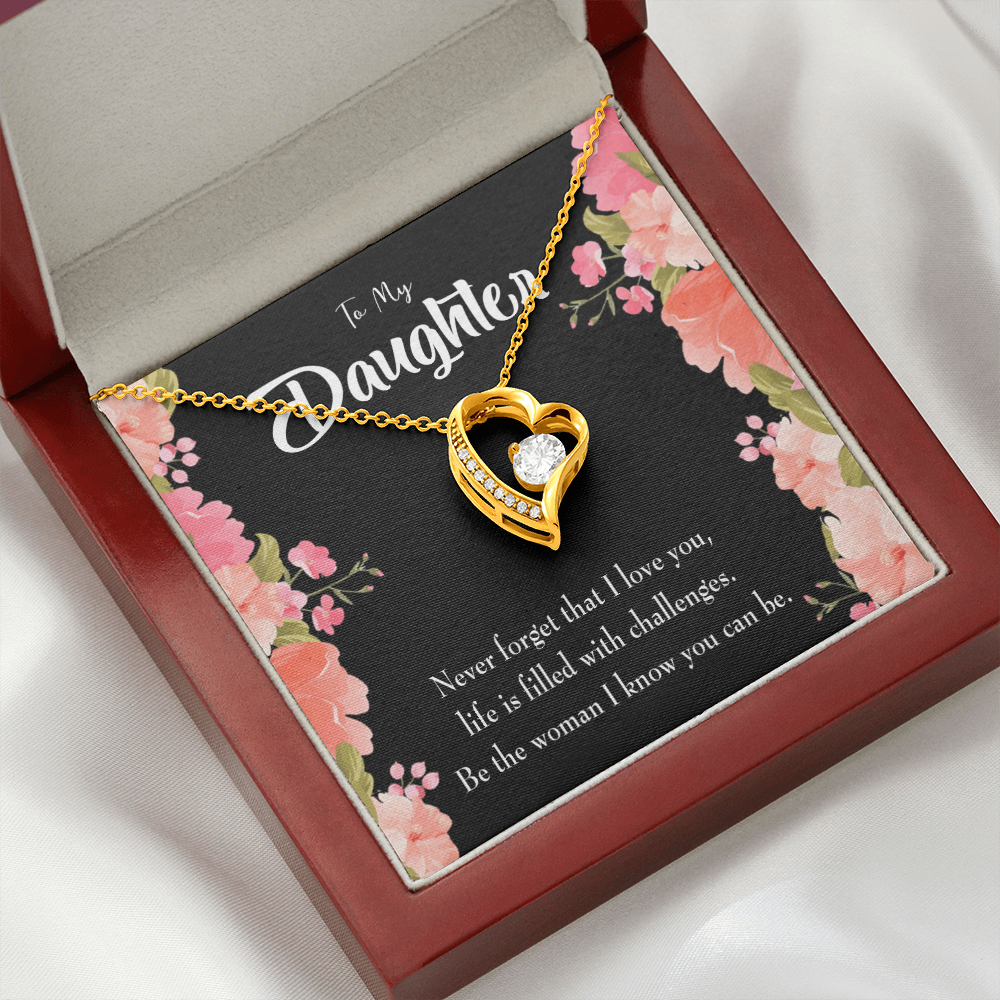 To My Daughter Never Forget That I Love You Forever Necklace w Message Card-Express Your Love Gifts