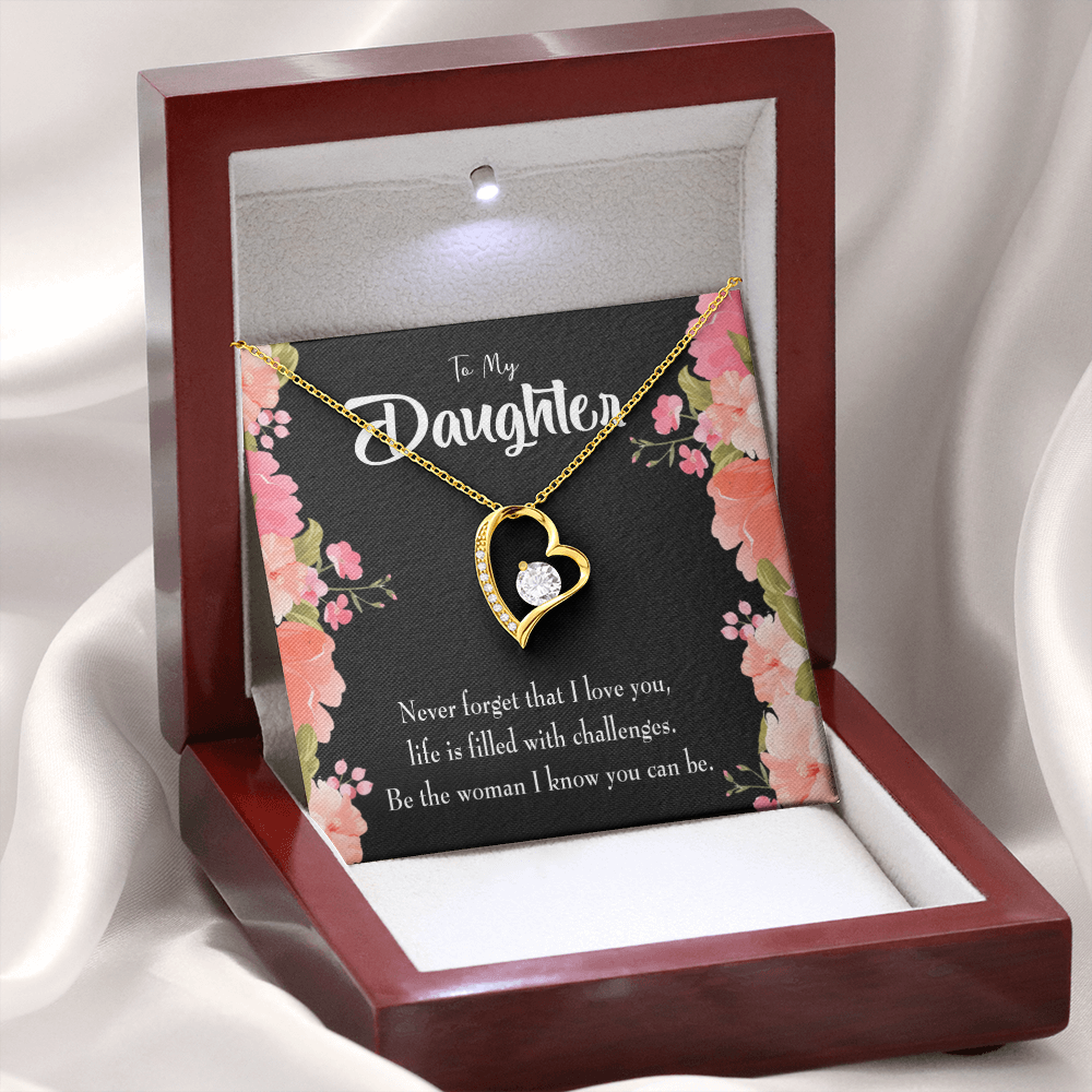 To My Daughter Never Forget That I Love You Forever Necklace w Message Card-Express Your Love Gifts