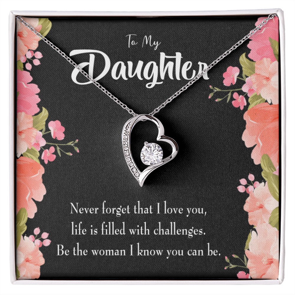 To My Daughter Never Forget That I Love You Forever Necklace w Message Card-Express Your Love Gifts