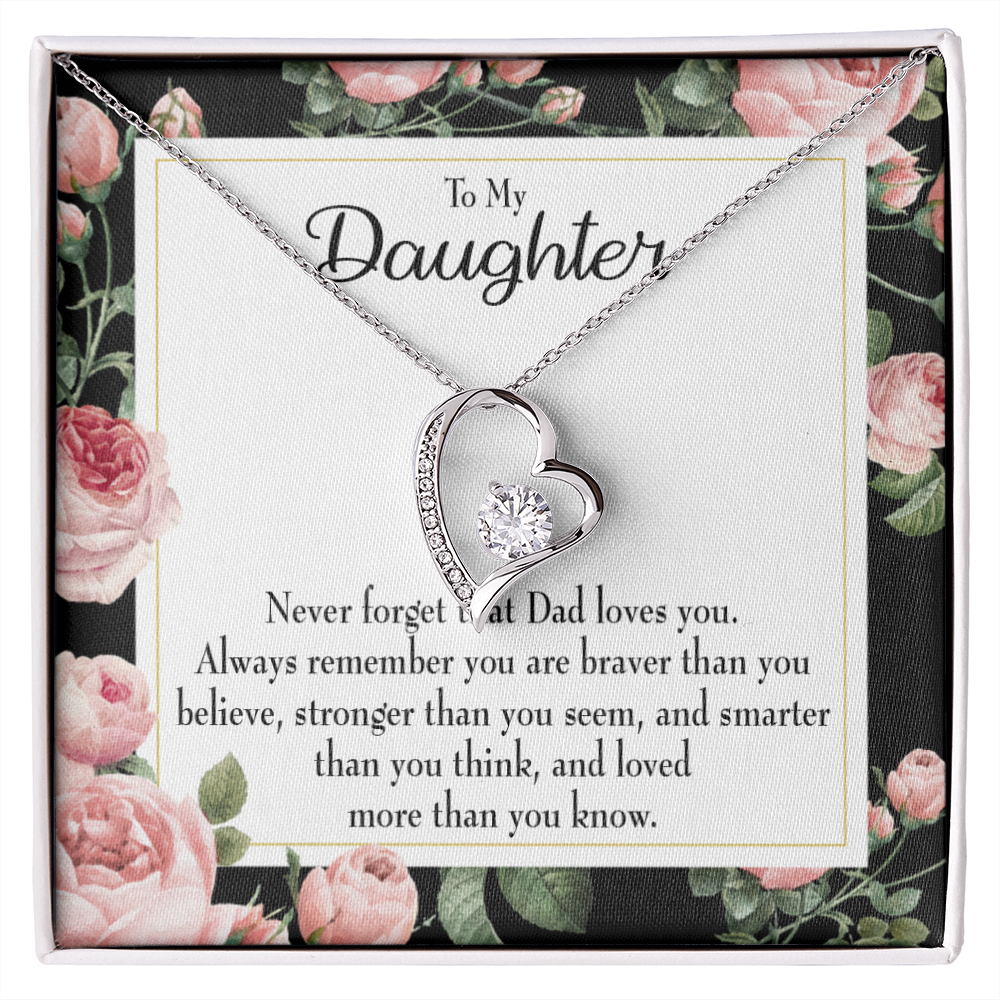 To My Daughter Never Forget That Loves You Forever Necklace w Message Card-Express Your Love Gifts