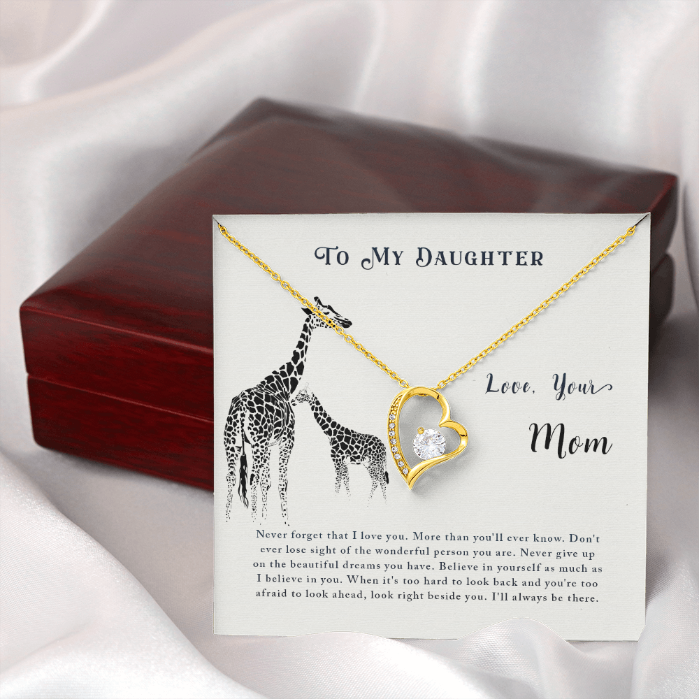 To My Daughter Never Lose Sight From Mom Forever Necklace w Message Card-Express Your Love Gifts