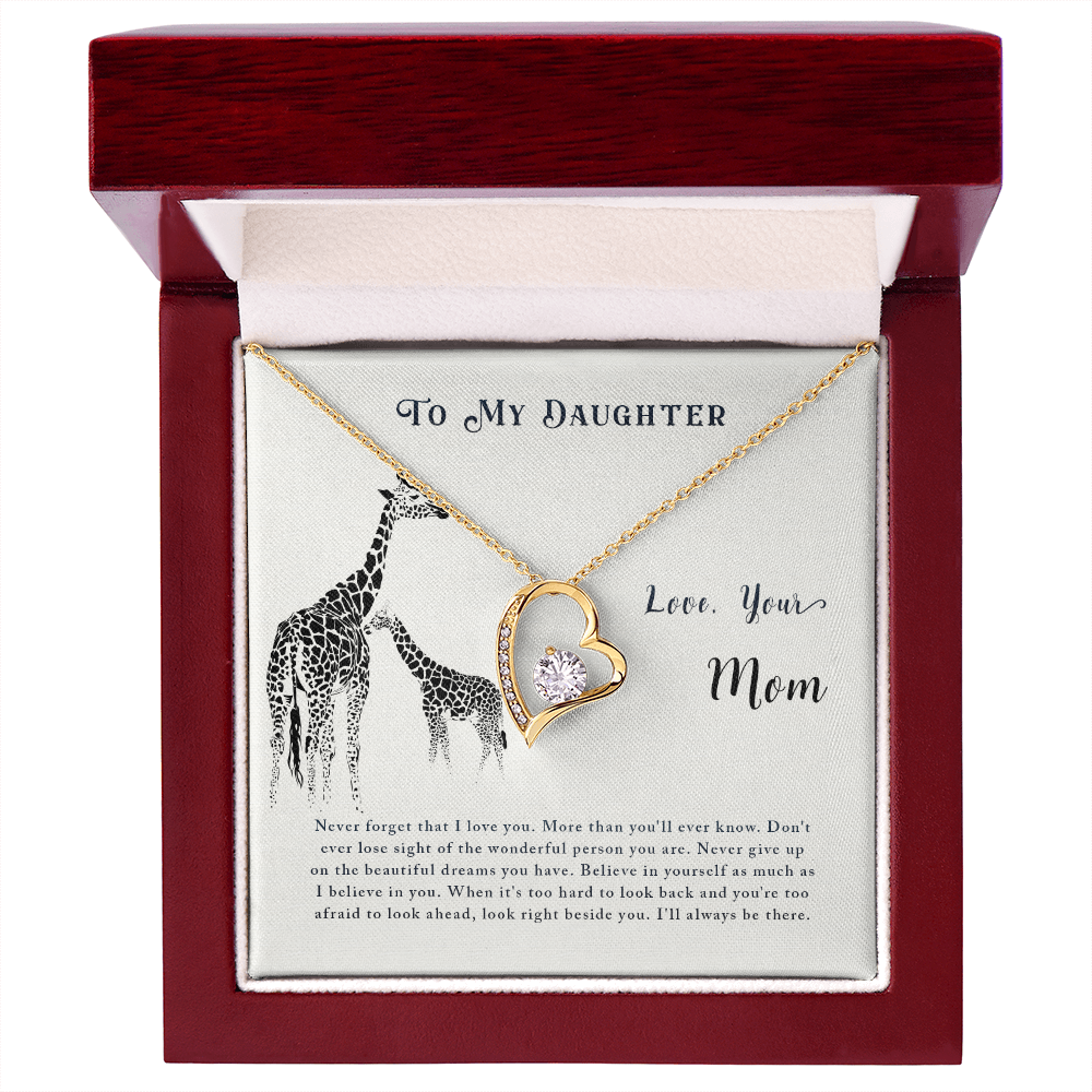 To My Daughter Never Lose Sight From Mom Forever Necklace w Message Card-Express Your Love Gifts