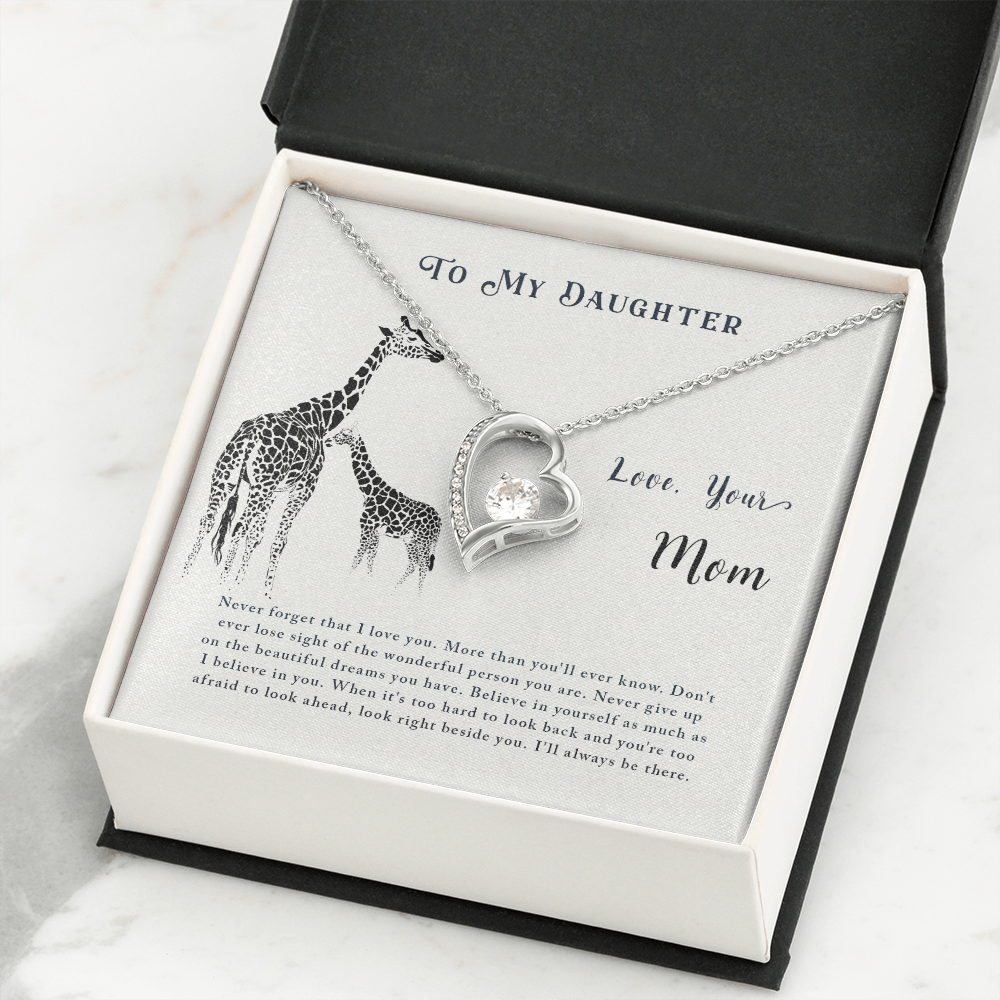 To My Daughter Never Lose Sight From Mom Forever Necklace w Message Card-Express Your Love Gifts