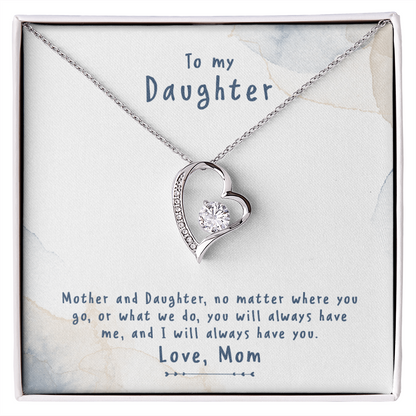 To My Daughter No Matter From Mom Forever Necklace w Message Card-Express Your Love Gifts