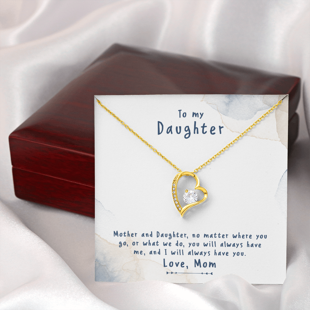 To My Daughter No Matter From Mom Forever Necklace w Message Card-Express Your Love Gifts