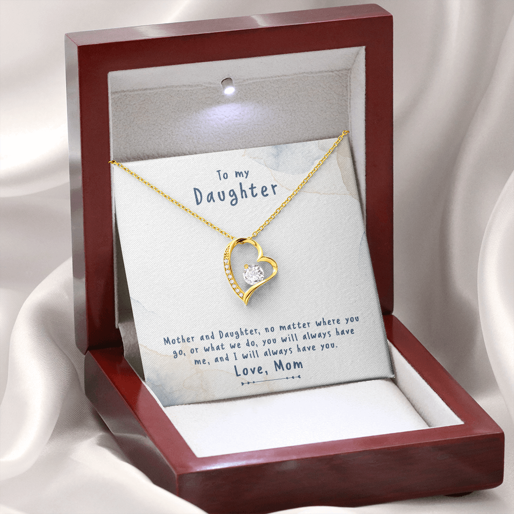 To My Daughter No Matter From Mom Forever Necklace w Message Card-Express Your Love Gifts