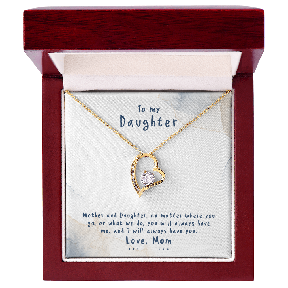 To My Daughter No Matter From Mom Forever Necklace w Message Card-Express Your Love Gifts