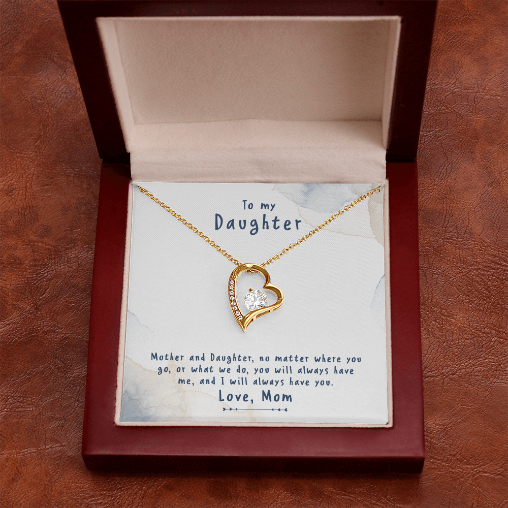 To My Daughter No Matter From Mom Forever Necklace w Message Card-Express Your Love Gifts