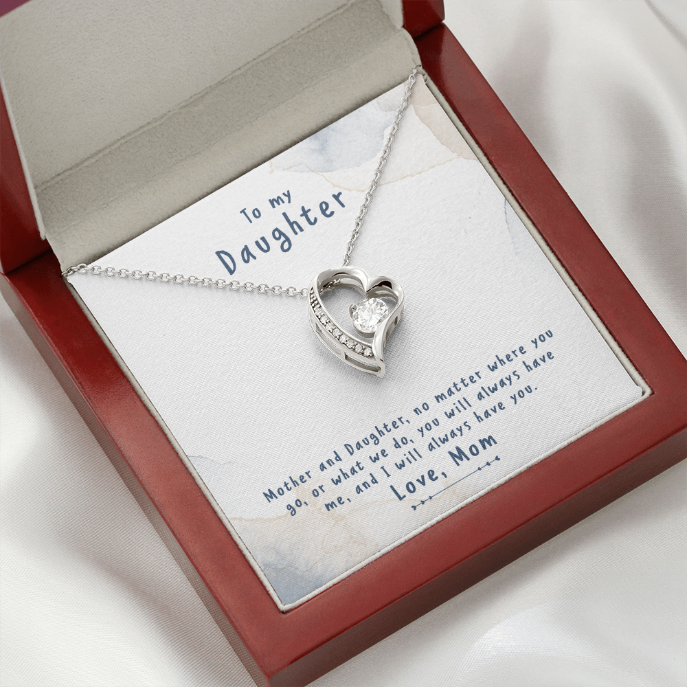 To My Daughter No Matter From Mom Forever Necklace w Message Card-Express Your Love Gifts