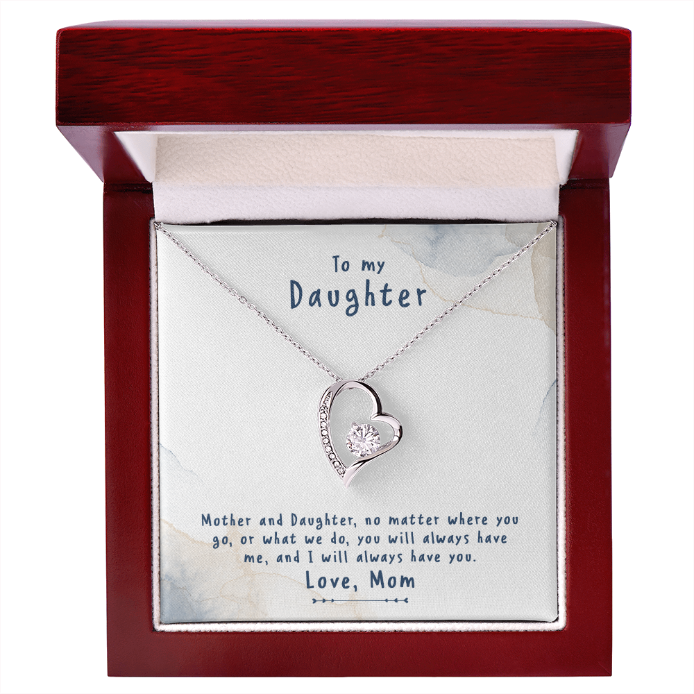 To My Daughter No Matter From Mom Forever Necklace w Message Card-Express Your Love Gifts