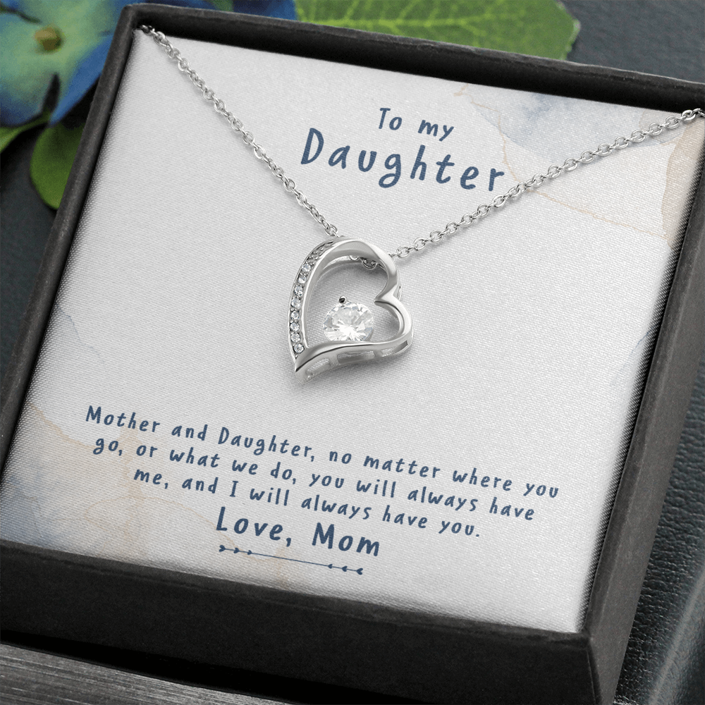 To My Daughter No Matter From Mom Forever Necklace w Message Card-Express Your Love Gifts