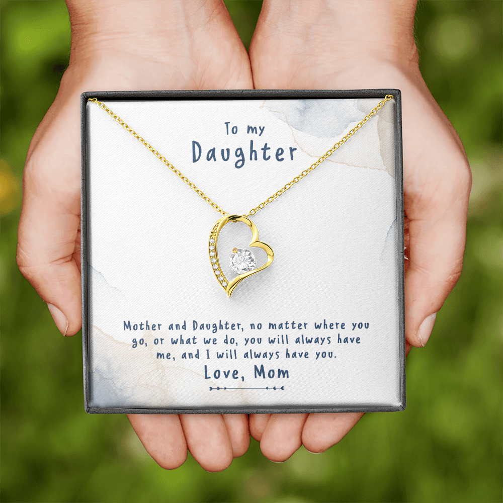 To My Daughter No Matter From Mom Forever Necklace w Message Card-Express Your Love Gifts