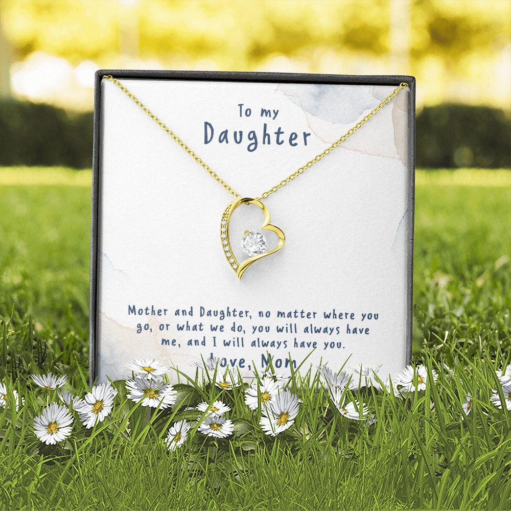 To My Daughter No Matter From Mom Forever Necklace w Message Card-Express Your Love Gifts