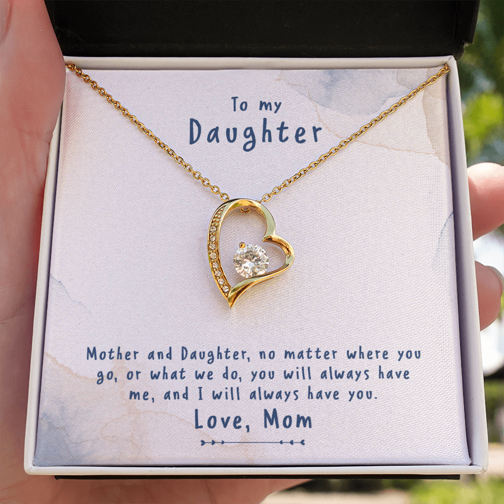 To My Daughter No Matter From Mom Forever Necklace w Message Card-Express Your Love Gifts