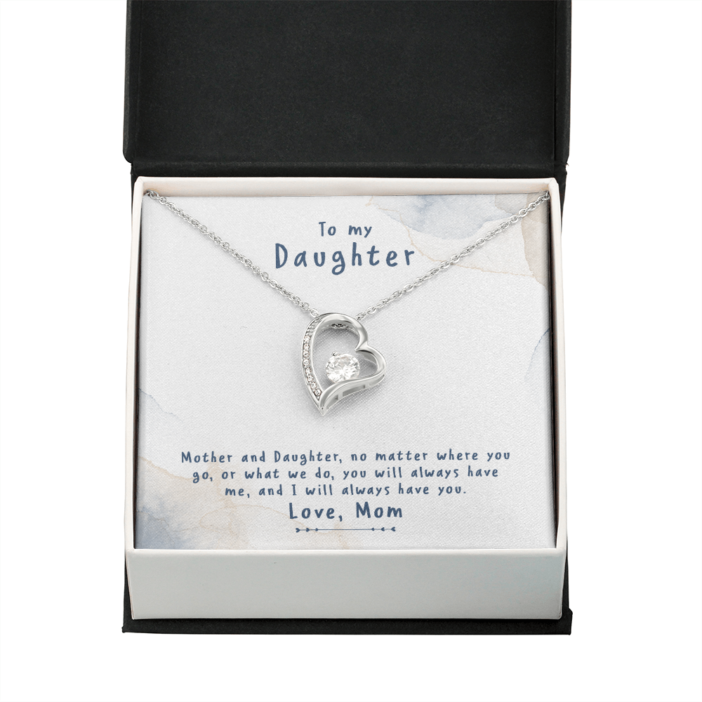 To My Daughter No Matter From Mom Forever Necklace w Message Card-Express Your Love Gifts