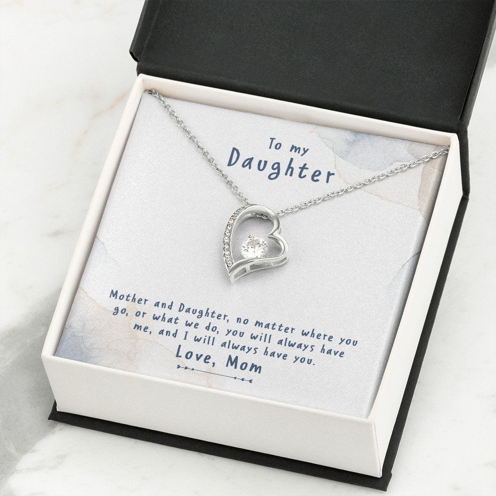 To My Daughter No Matter From Mom Forever Necklace w Message Card-Express Your Love Gifts