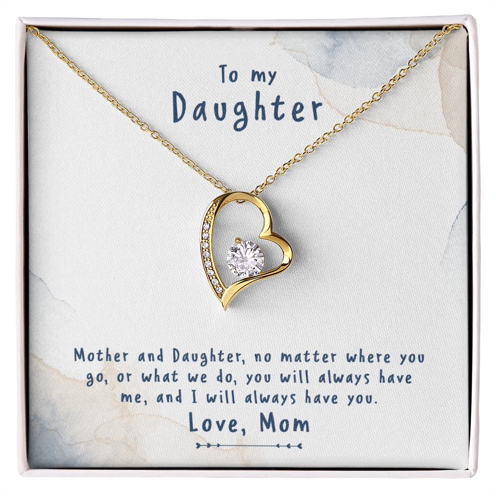 To My Daughter No Matter From Mom Forever Necklace w Message Card-Express Your Love Gifts