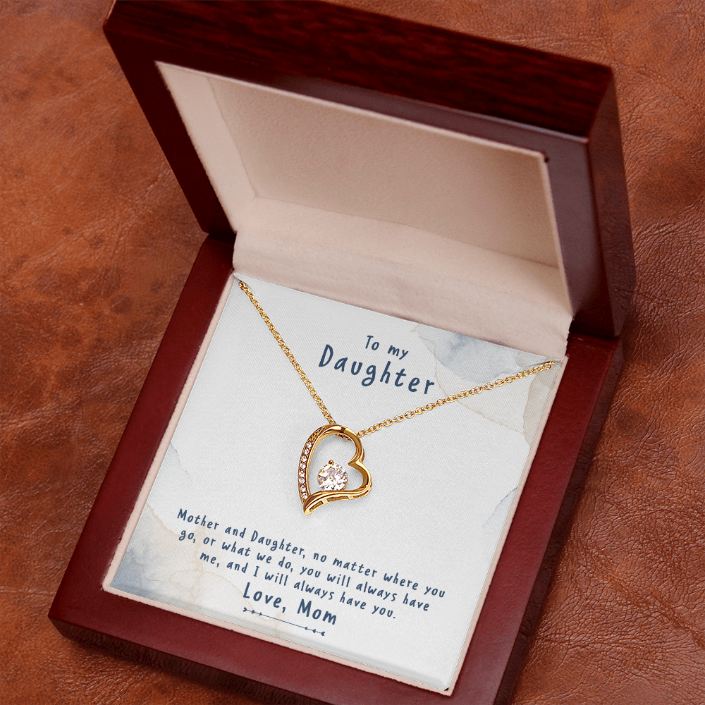 To My Daughter No Matter From Mom Forever Necklace w Message Card-Express Your Love Gifts