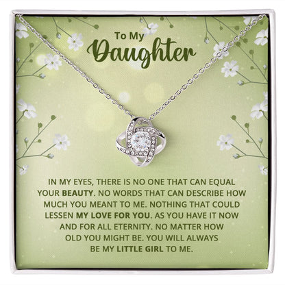 To My Daughter Nothing That Could Lessen My Love For You Infinity Knot Necklace Message Card-Express Your Love Gifts