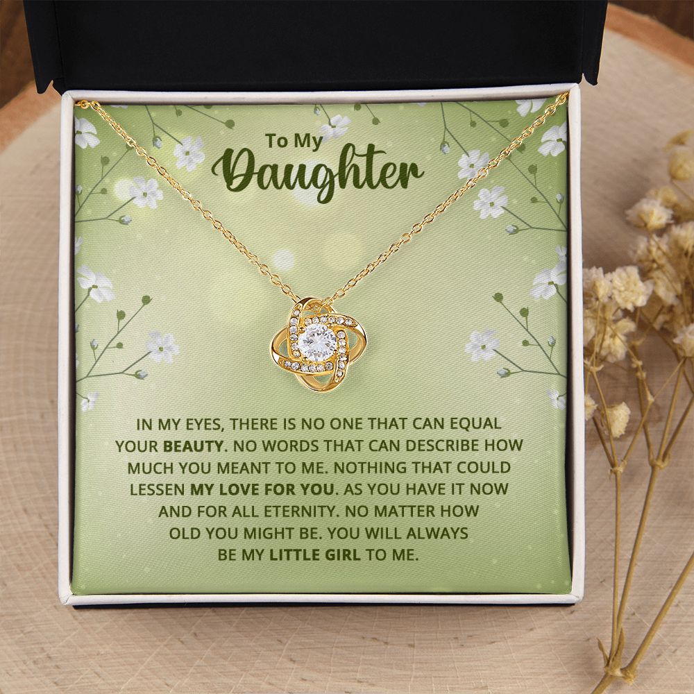 To My Daughter Nothing That Could Lessen My Love For You Infinity Knot Necklace Message Card-Express Your Love Gifts