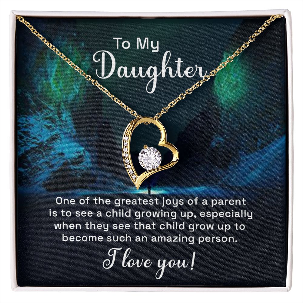 To My Daughter One of the Greatest Joys of a Parent Forever Necklace w Message Card-Express Your Love Gifts