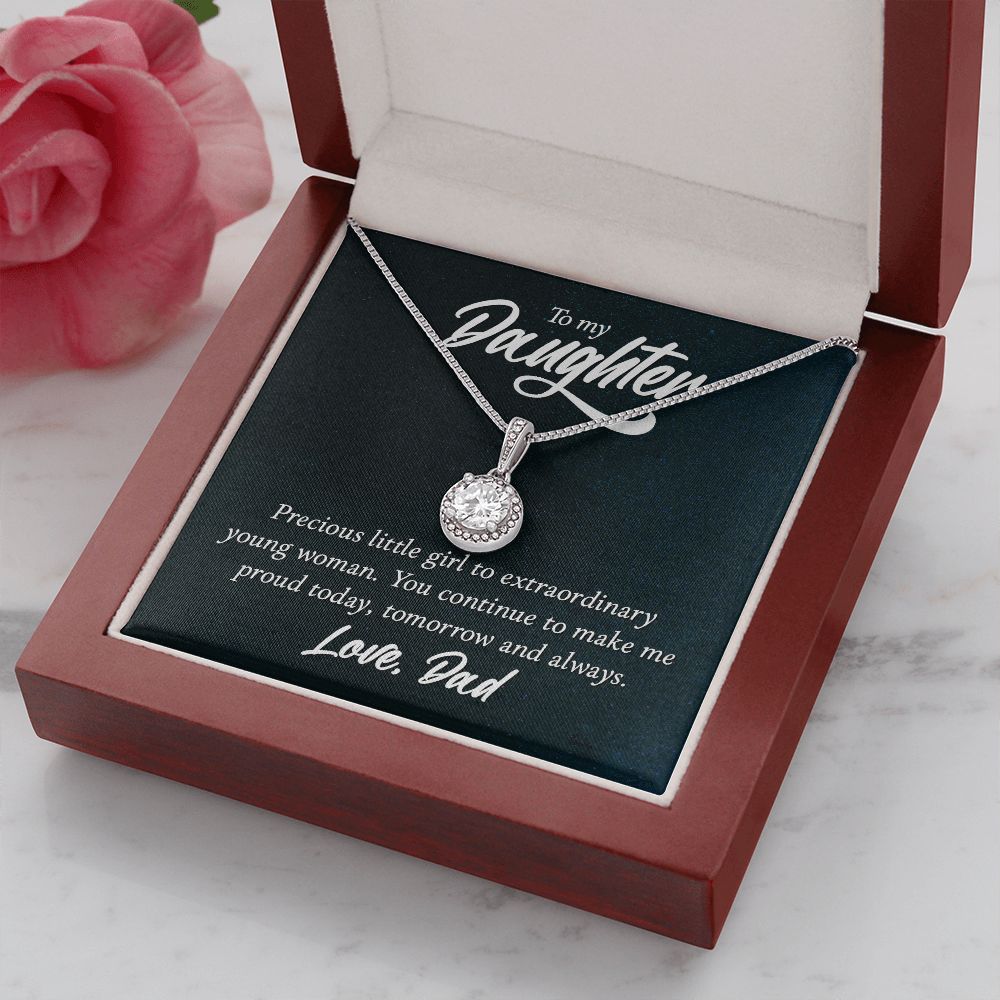 To My Daughter Precious Little Girl Eternal Hope Necklace Message Card-Express Your Love Gifts