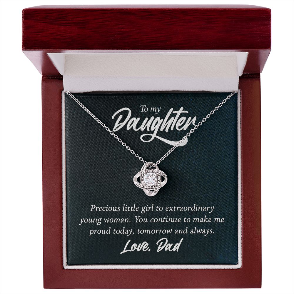 To My Daughter Precious Little Girl Infinity Knot Necklace Message Card-Express Your Love Gifts