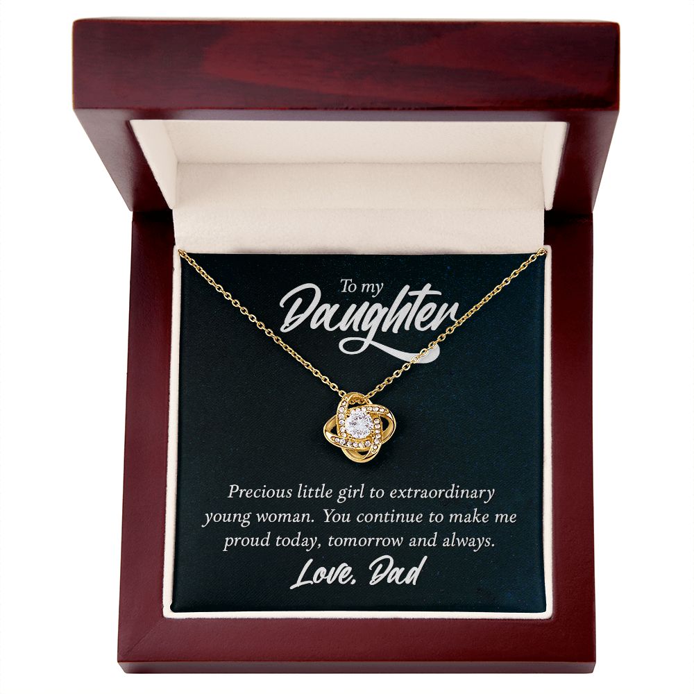 To My Daughter Precious Little Girl Infinity Knot Necklace Message Card-Express Your Love Gifts