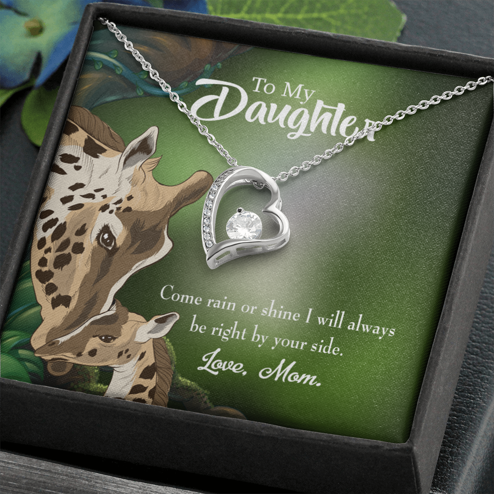 To My Daughter Rain or Shine From Mom Forever Necklace w Message Card-Express Your Love Gifts