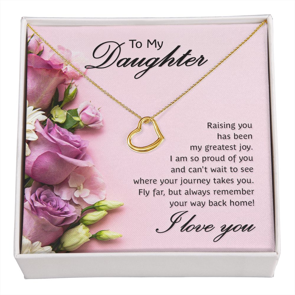 To My Daughter Raising You Delicate Heart Necklace-Express Your Love Gifts