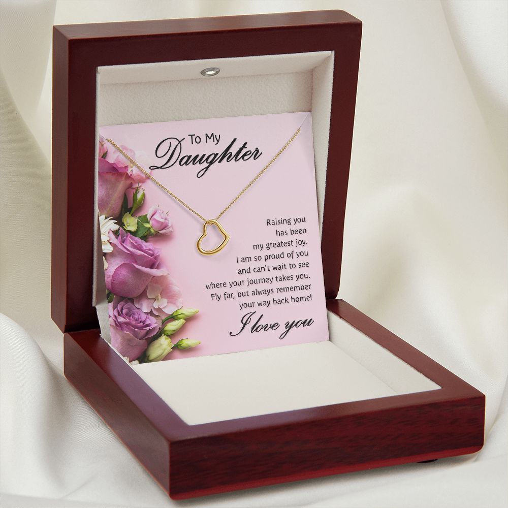 To My Daughter Raising You Delicate Heart Necklace-Express Your Love Gifts