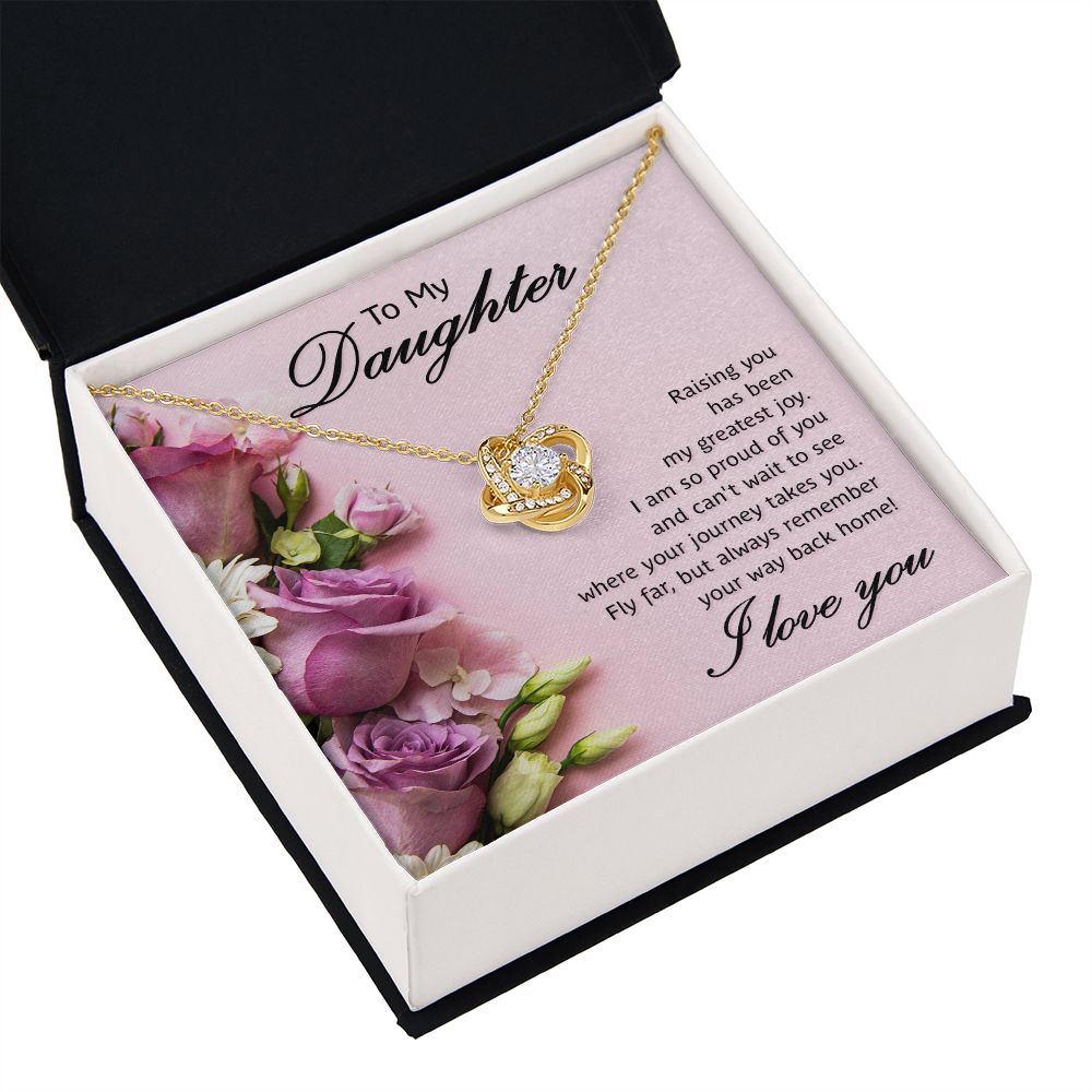 To My Daughter Raising You Infinity Knot Necklace Message Card-Express Your Love Gifts